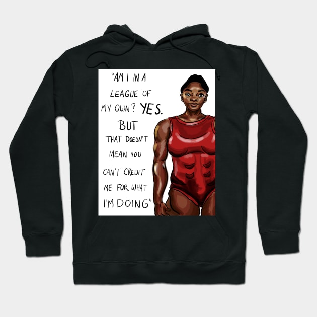 Simone Biles Hoodie by DinoCatDraws